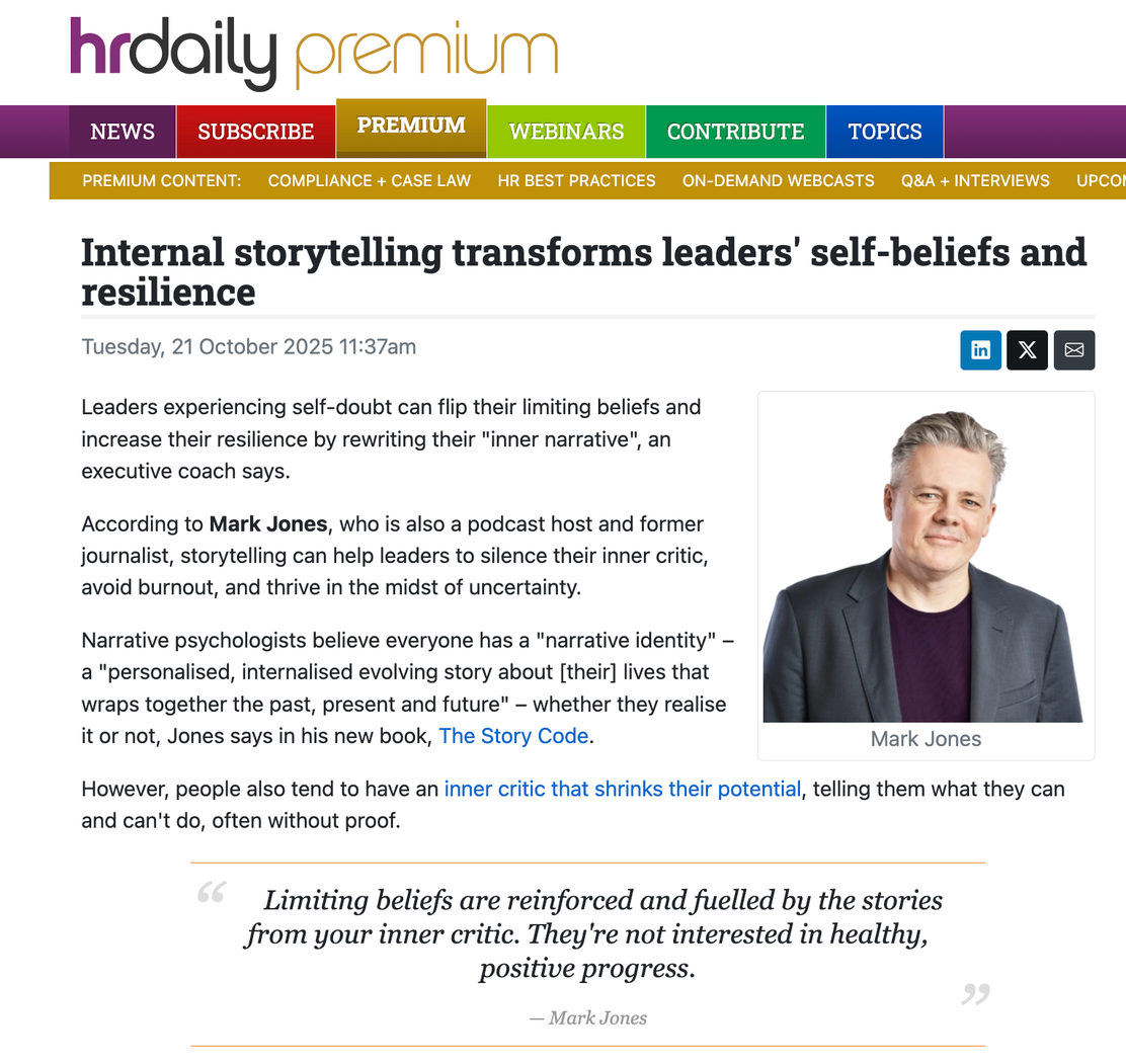 Internal storytelling transforms leaders' self-beliefs and resilience
